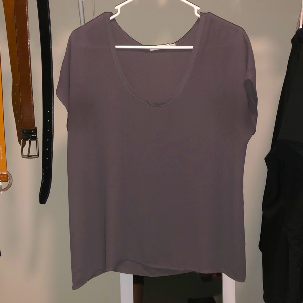 Grey Scoop Neck top